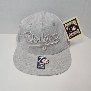 LA Dodgers Cooperstown Collection‎ Fitted Hat Gray Pink